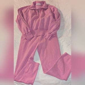 Abercrombie & Fitch Kids Essential Fleece Set Sweat Pants & Shirt 13/14 Pink
